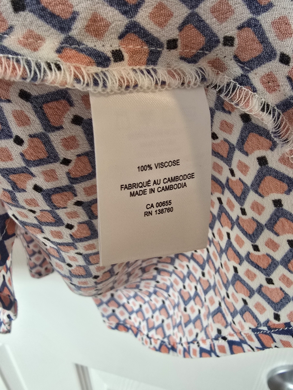Reitmans Pink and Navy Geometric A-Line Dress - Picture 3 of 3